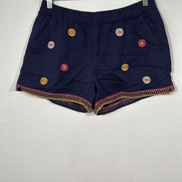 Madewell Shorts Womens Medium Blue Embroidered Elastic Waist Spring Summer - Picture 1 of 7
